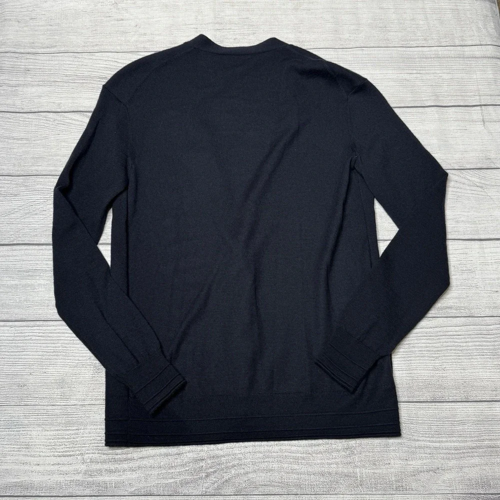 Tory Burch‎ Simone Cardigan Wool Navy XS  Logo Button Preppy V-Neck